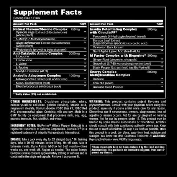 Animal M-Stak - Muscle Builder and Anabolic Mass Gainer Supplement for Bodybuilding - Lean Muscle Growth, Amino Complex and Pre Workout Energy, 21 Packs - Image 6