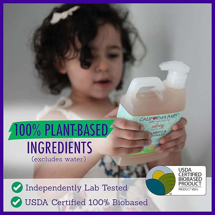 California Baby Calming Baby Shampoo + Baby Wash | 100% Plant-Based | Lavender Body Wash For Sensitive Skin | Hypoallergenic | 517 mL / 17.5 oz. - Image 4