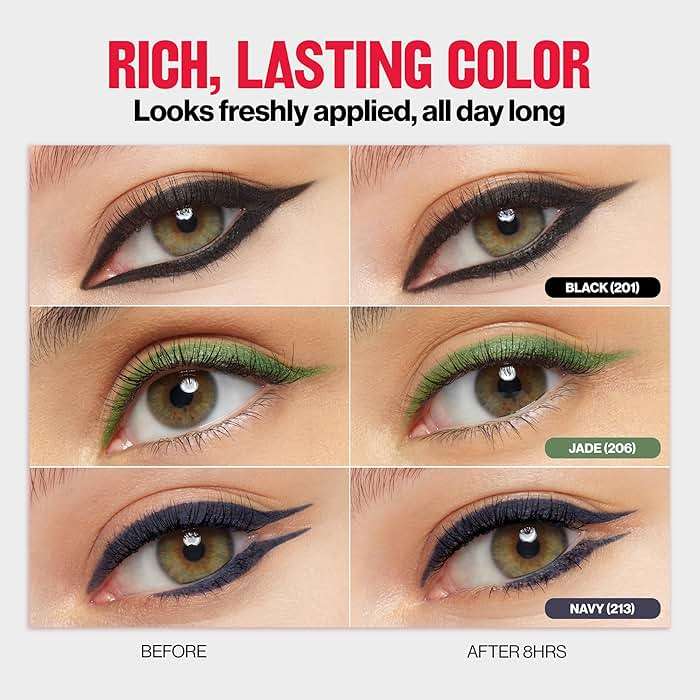 REVLON ColorStay Pencil Waterproof Eyeliner, Smudge-Proof, Eye Makeup with Built-In Sharpener, Long-Lasting, Shimmer Finish, 204 Charcoal, 0.01 oz - Image 5
