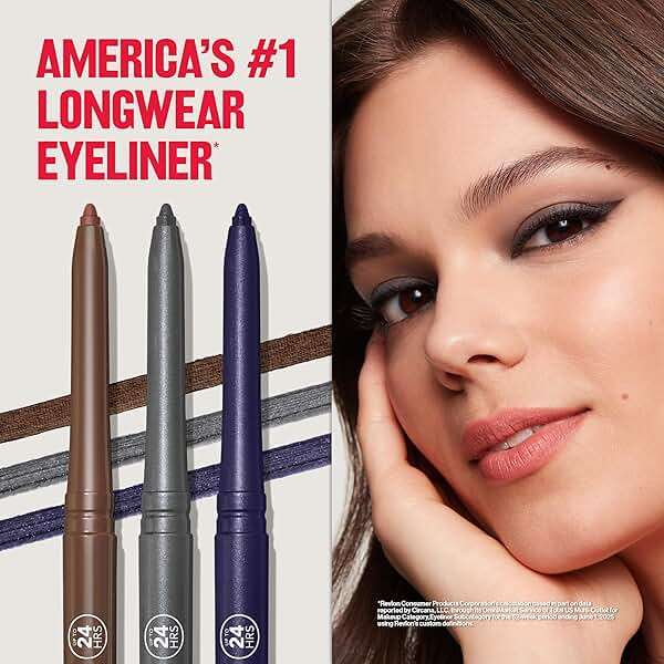 REVLON ColorStay Pencil Waterproof Eyeliner, Smudge-Proof, Eye Makeup with Built-In Sharpener, Long-Lasting, Shimmer Finish, 204 Charcoal, 0.01 oz - Image 7