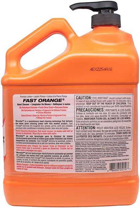 Fast Orange 25219 Pumice Lotion, Heavy Duty Hand Cleaner, Natural Citrus Scent, Waterless Cleaner for Mechanics, Strong Grease Fighter, 1 Gallon - Image 2