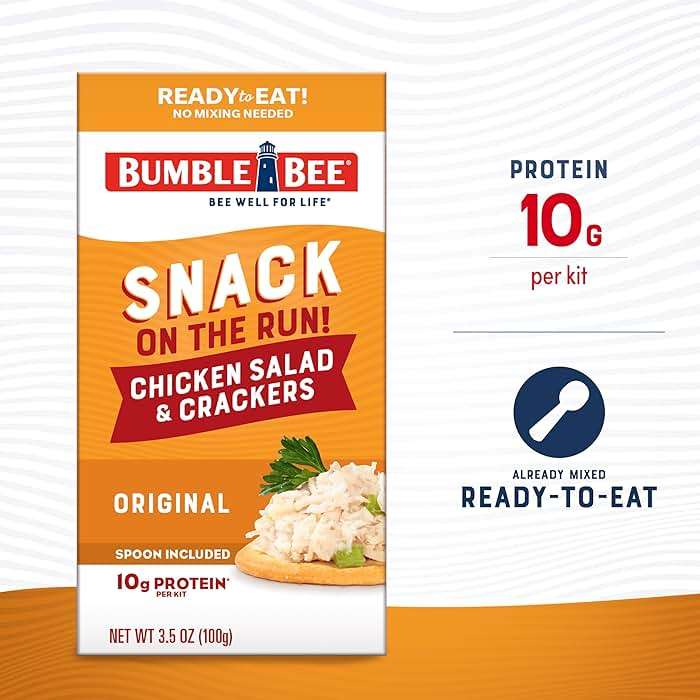 Bumble Bee Snack On The Run! Protein Snack Pack - Original Chicken Salad with Crackers - 10g Protein per Box - Ready to Eat Easy-Open Canned Chicken Salad (Pack of 12) - Image 2