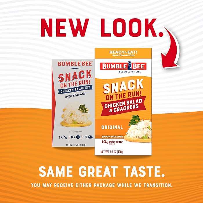 Bumble Bee Snack On The Run! Protein Snack Pack - Original Chicken Salad with Crackers - 10g Protein per Box - Ready to Eat Easy-Open Canned Chicken Salad (Pack of 12) - Image 6