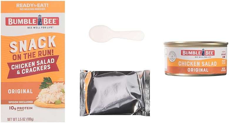 Bumble Bee Snack On The Run! Protein Snack Pack - Original Chicken Salad with Crackers - 10g Protein per Box - Ready to Eat Easy-Open Canned Chicken Salad (Pack of 12) - Image 8