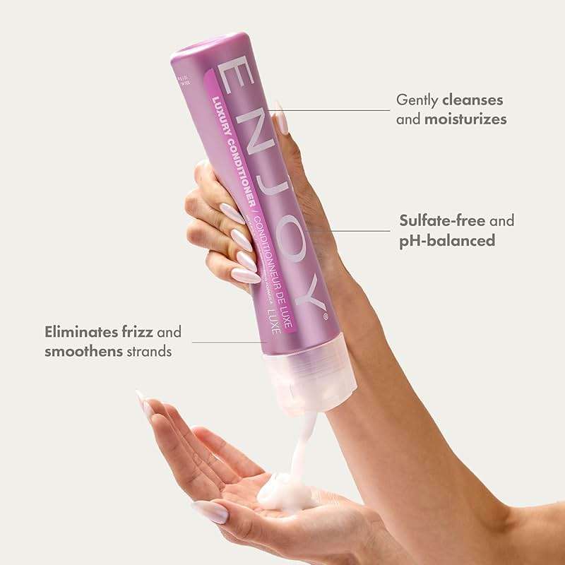 Enjoy Luxury Conditioner- Eliminates Frizz Cleansing Moisturizing Smoothing - Sulfate Free For Thick Coarse or Curly Hair (10.1 Fl Oz) - Image 2