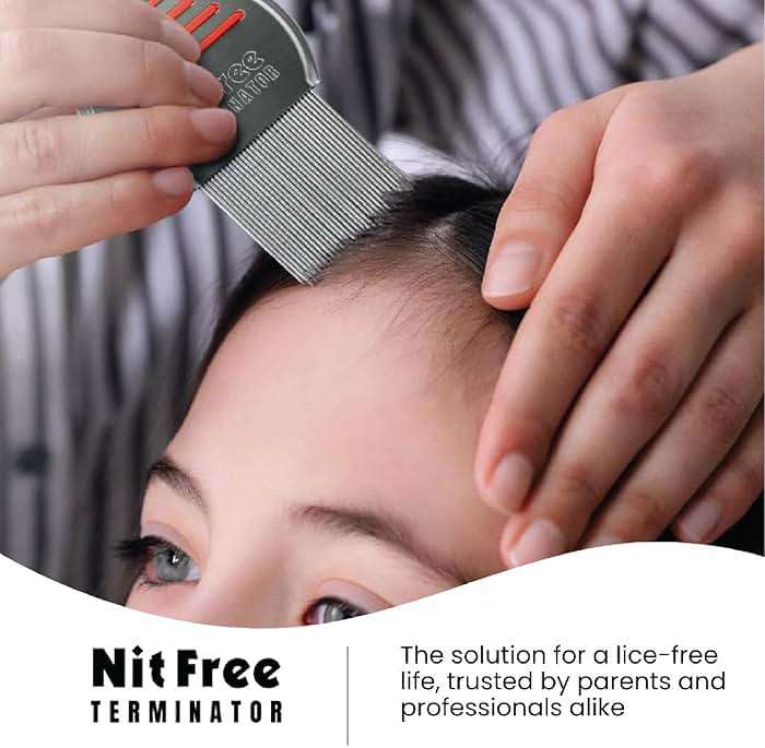 Nit Free Terminator Lice Comb - Professional Stainless Steel Comb for Effective Head Lice Treatment (Color May Vary) (Pack of 1) - Image 3