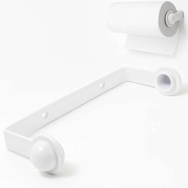 Spectrum Paper Towel Holder for Under Cabinet - Hanging Wall Mount Paper Towel Holder for Kitchen - Easy-to-Use Fits Standard & Jumbo Rolls - Minimalist Paper Towel Roll Rack - Image 1