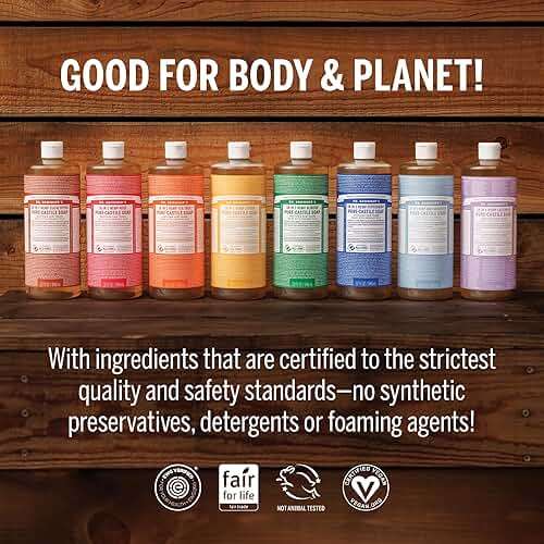 Dr. Bronner's Pure-Castile Magic Soap Liquid (Baby Unscented, 32 Ounce) – Made with Regenerative Organic Certified Oils – For Sensitive Skin, Babies, Face, Hair, Laundry, Dishes, Hand Soap & Body Wash - Image 6