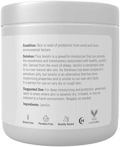 NOW Solutions, Pure Lanolin, Wind and Harsh Environment Skin Protectant, Thick Jelly, For Rough Dry Skin, 7-Ounce - Image 2