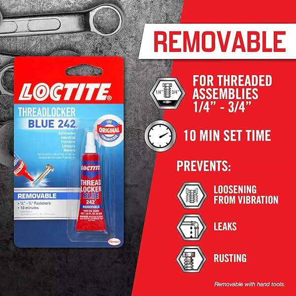 Loctite Threadlocker Blue 242 - Removable Thread Lock Glue for Nuts, Bolts, & Fasteners, Medium Strength Screw Glue to Prevent Loosening & Corrosion - 6 ml, 1 Pack - Image 4