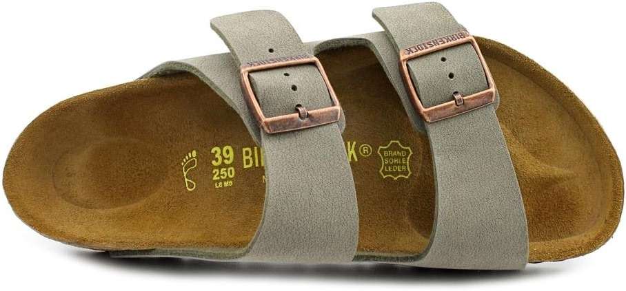 Birkenstock Unisex Arizona Soft Footbed Sandal, Stone Birkibuc, 42 M EU/11-11.5 B(M) US Women/9-9.5 B(M) US Men - Image 3