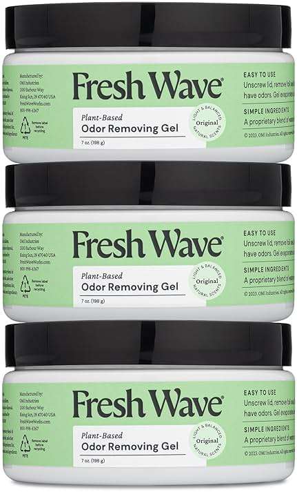 Fresh Wave Odor Removing Gel, 7 oz., Pack of 3 - Odor Absorbers for Home, Safer Odor Relief, Natural Plant-Based Odor Eliminator, Every 7 oz. lasts 15-30 Days, For Cooking, Trash & Pets - Image 1
