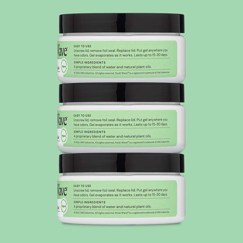 Fresh Wave Odor Removing Gel, 7 oz., Pack of 3 - Odor Absorbers for Home, Safer Odor Relief, Natural Plant-Based Odor Eliminator, Every 7 oz. lasts 15-30 Days, For Cooking, Trash & Pets - Image 8