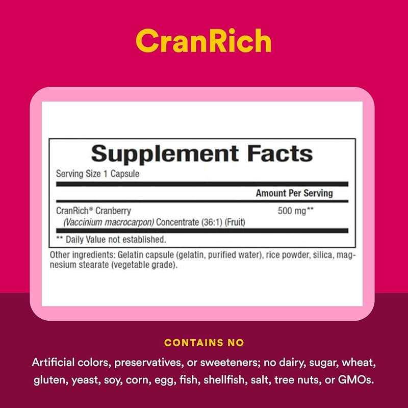Natural Factors CranRich Super Strength Cranberry Concentrate - Antioxidant Support Supplement with Cranberry Concentrate - Aids Urinary Tract & Bladder Health - 180 Capsules (180 Servings) - Image 4