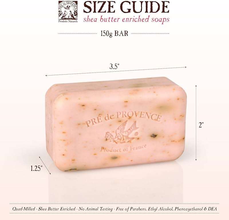 Pre de Provence Artisanal French Moisturizing Soap Bar, Shea Butter Enriched, Quad Milled for Long Lasting Rich Smooth Lather, 5.3 Ounce, Honey Almond - Image 14