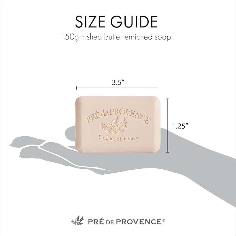 Pre de Provence Artisanal French Moisturizing Soap Bar, Shea Butter Enriched, Quad Milled for Long Lasting Rich Smooth Lather, 5.3 Ounce, Honey Almond - Image 6