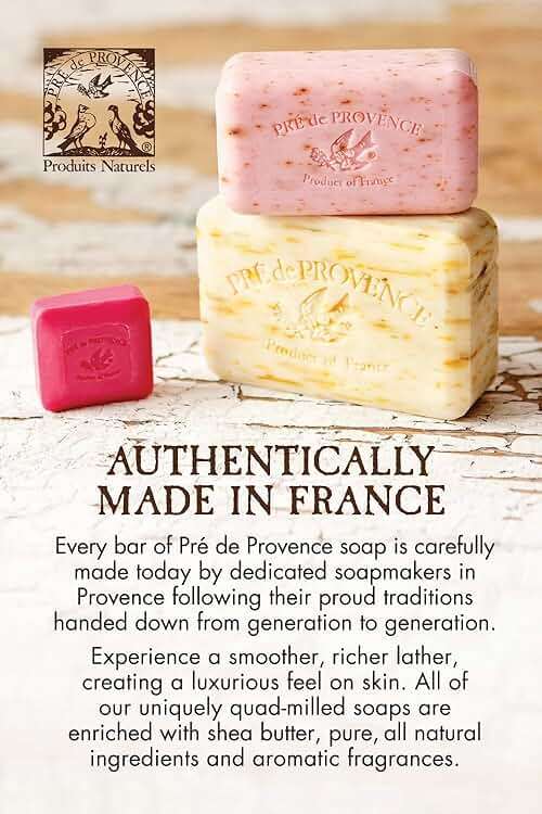 Pre de Provence Artisanal French Moisturizing Soap Bar, Shea Butter Enriched, Quad Milled for Long Lasting Rich Smooth Lather, 5.3 Ounce, Honey Almond - Image 10
