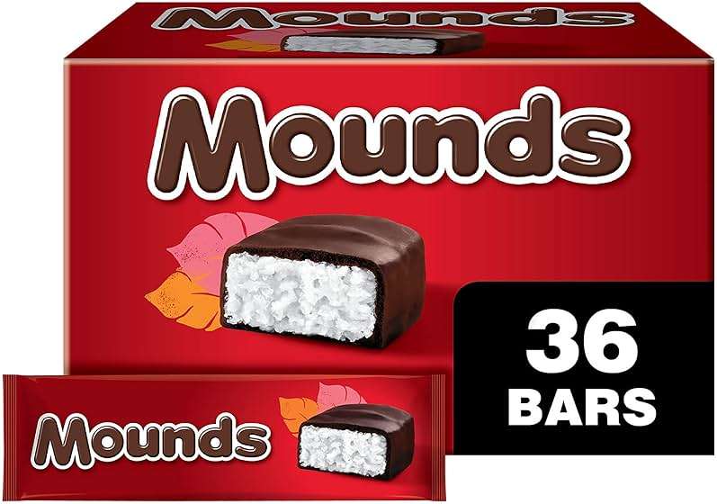 MOUNDS Dark Chocolate and Coconut Candy Bars, 1.75 oz (36 Count) - Image 1