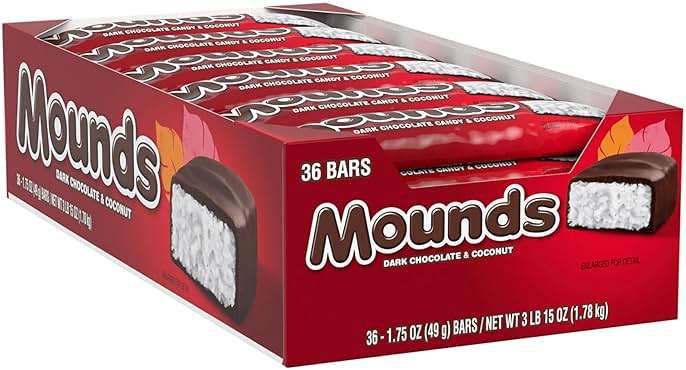 MOUNDS Dark Chocolate and Coconut Candy Bars, 1.75 oz (36 Count) - Image 2