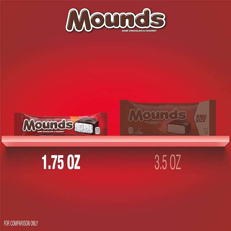 MOUNDS Dark Chocolate and Coconut Candy Bars, 1.75 oz (36 Count) - Image 7