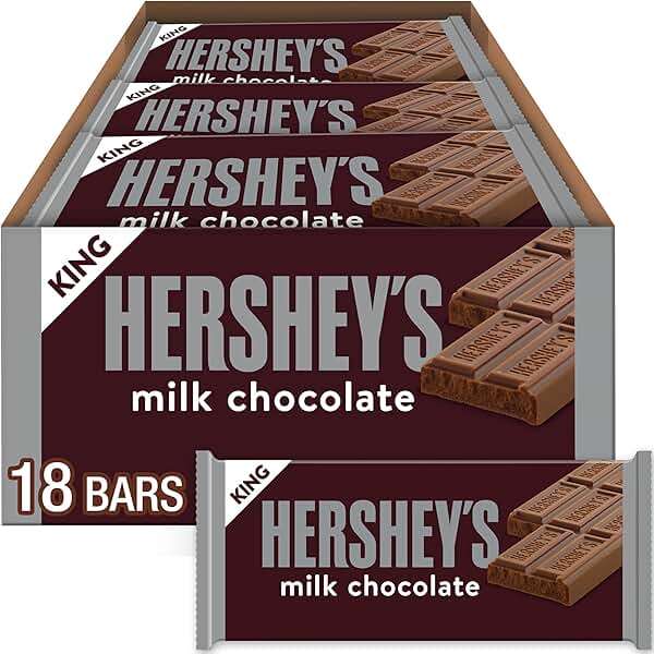 HERSHEY'S Milk Chocolate King Size, Candy Bars, 2.6 oz (18 Count) - Image 1