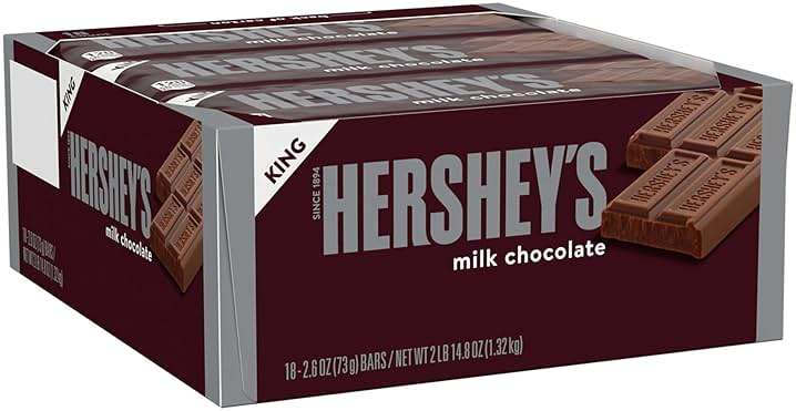 HERSHEY'S Milk Chocolate King Size, Candy Bars, 2.6 oz (18 Count) - Image 3