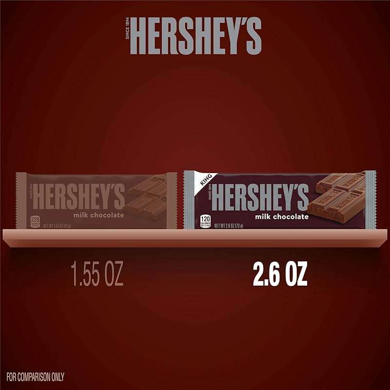 HERSHEY'S Milk Chocolate King Size, Candy Bars, 2.6 oz (18 Count) - Image 8