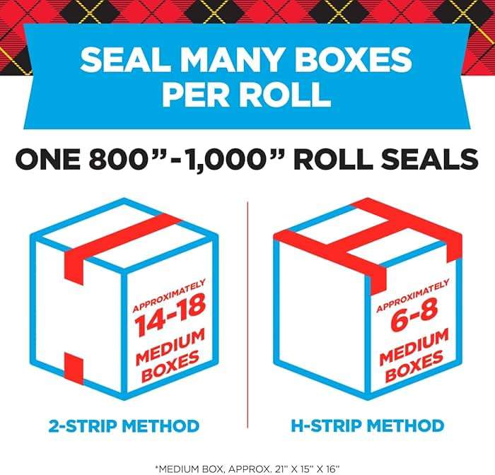 Scotch Heavy Duty Shipping Packing Tape, Clear, Packing Tape for Moving Boxes and Packaging Supplies, 1.88 in. x 22.2 yd., 6 Roll Dispensers, Moving Supplies - Image 3