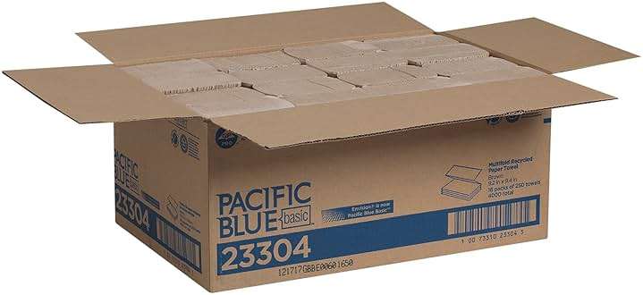 Pacific Blue Basic Recycled Multifold Paper Towels (Previously branded Envision) by GP PRO (Georgia-Pacific), Brown, 23304, 250 Towels Per Pack, 16 Packs Per Case - Image 6