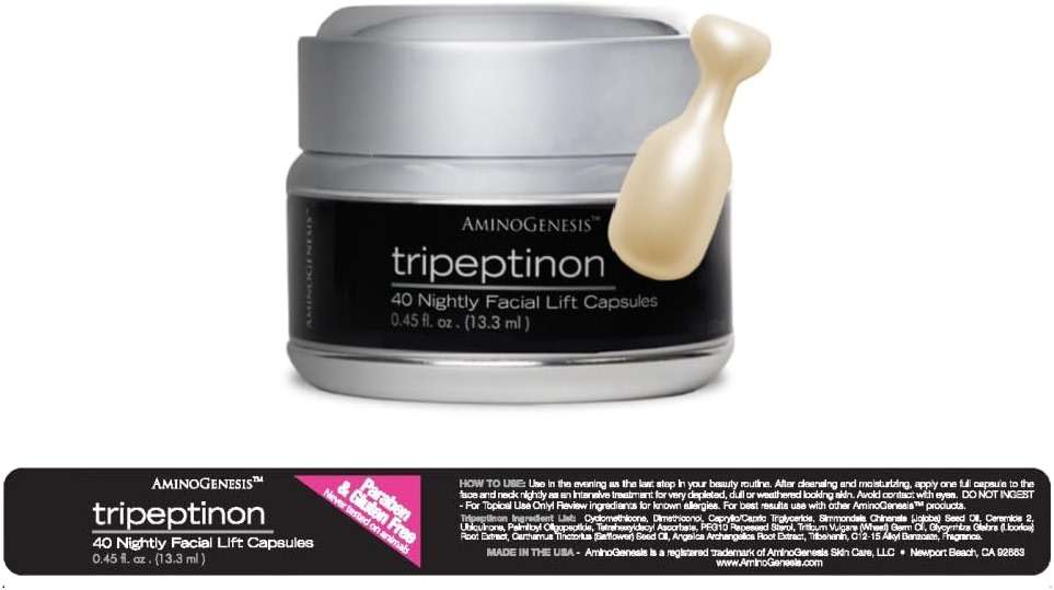 AminoGenesis Tripeptinon Cermide Age Defying, Lifting and Firming Renewal Serum for Restoring Youth, 40 Capsules - Image 2