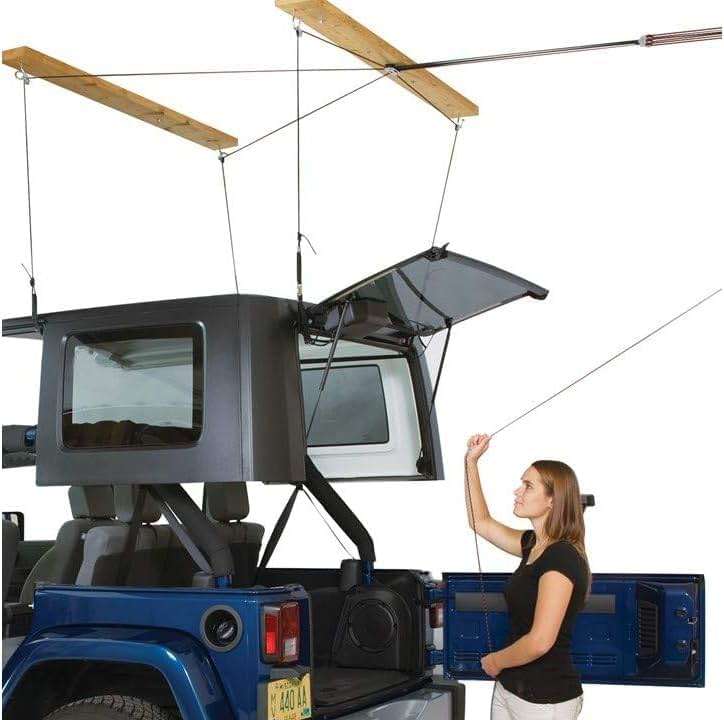 HARKEN - Truck Cap Overhead Garage Storage Hoist, Self-Leveling, Safe Anti-Drop System, Easy One-Person Operation, Smart Garage Organization - 7806 - Image 5