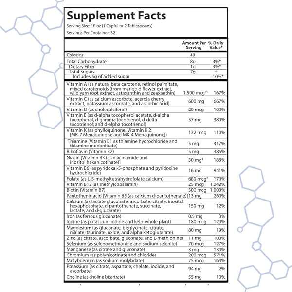 Drucker Labs - intraMAX Organic Liquid Multivitamin, Non GMO, Dairy Free, Gluten Free, Magnesium, Vitamin D, C and E, Zinc (32 oz., Peach Mango) - Image 3