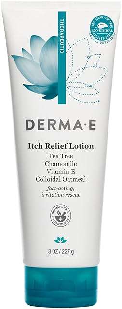 Derma E Itch Relief Lotion – Anti-Itch for Dry Skin – Soothing Itchy Skin Cream – Lightweight Body Lotion Calms and Moisturizes, 8 oz - Image 1