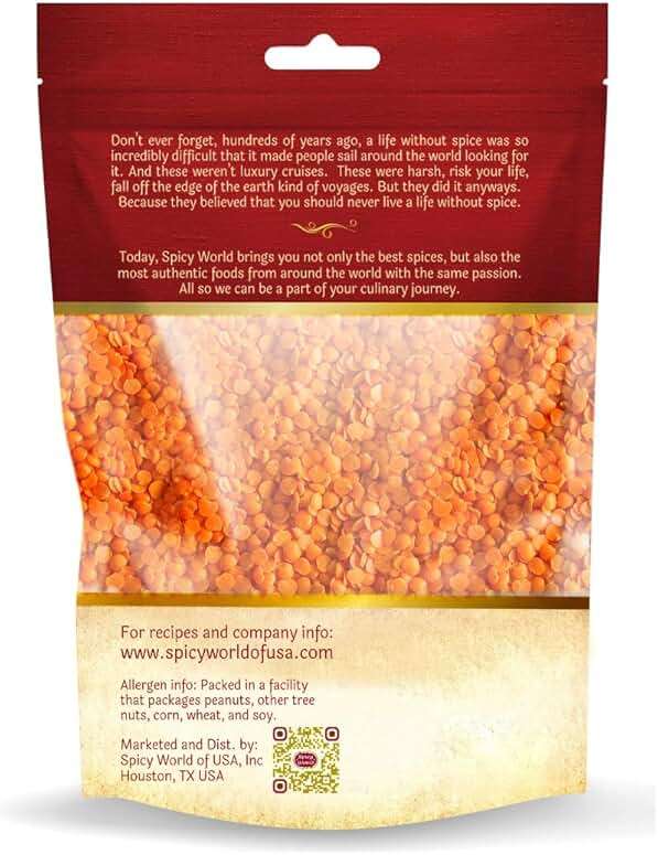 Masoor Dal 4 Pound Bag - Split Red Lentils Dry - All Natural, Pure, Vegan - Resealable Bag by Spicy World - Image 9