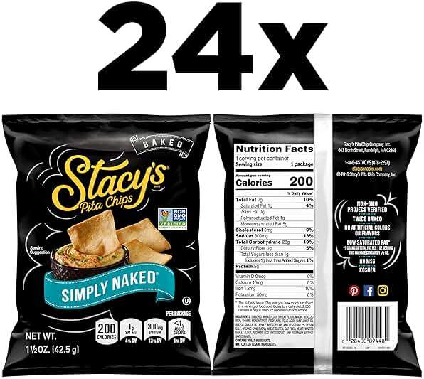 Stacy’s Pita Chips, Sea Salt, No Artificial Colors or Flavors, 1.5 Oz (Pack of 24) - Image 2