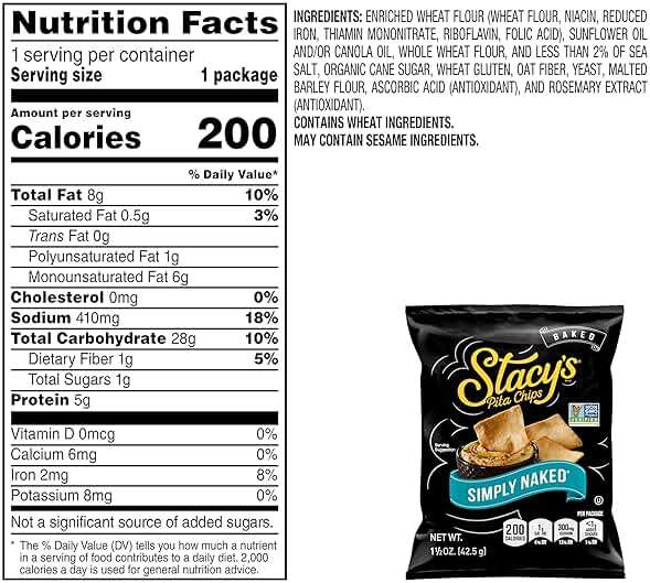 Stacy’s Pita Chips, Sea Salt, No Artificial Colors or Flavors, 1.5 Oz (Pack of 24) - Image 3