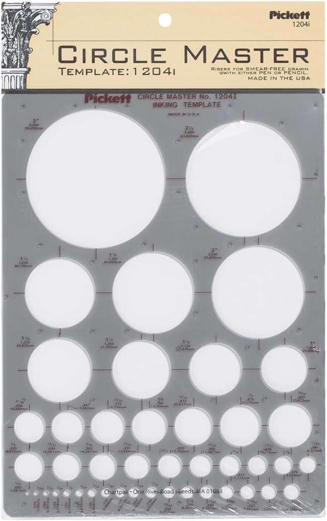 Pickett CHA1204I Circle Master Template, Range From 1/16 To 3 Inches in Diameter (1204I),Smoke - Image 1