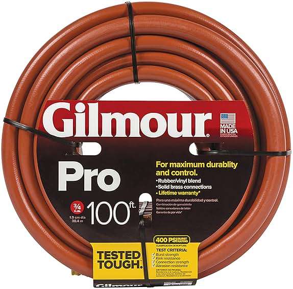 Gilmour Pro Commercial 3/4" x 100' Heavy Duty Water Hose, Durable and Kink Resistant 100 ft Garden Hose - Image 1