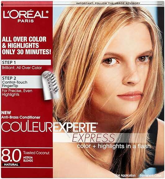 L'Oreal Paris Couleur Experte 2-Step Home Hair Color and Highlights Kit, Toasted Coconut - Image 1