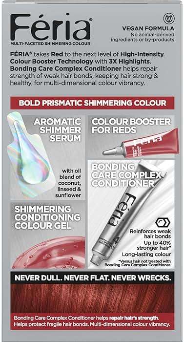 L'Oreal Paris Feria Multi-Faceted Shimmering Permanent Hair Color, R68 Ruby Rush (Rich Auburn True Red), Pack of 1 Hair Dye Kit - Image 3