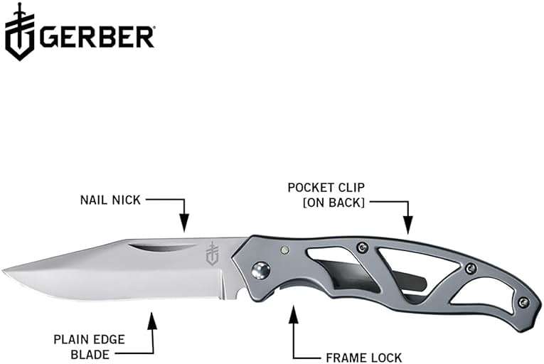 Gerber Gear Paraframe Mini Pocket Knife, 2.2" Fine Edge Small EDC Folding Knife with Safety Lock for Everyday Carry, Gifts for Men, Stainless Steel - Image 2