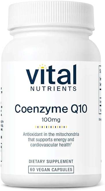 Vital Nutrients CoQ10 100mg - Vegan Supplement - CoEnzyme Q10 from Ubiquinone - Potent Antioxidant to Support Heart Health and Energy Levels* - Gluten, Dairy and Soy Free - Non-GMO - 60 Capsules - Image 1