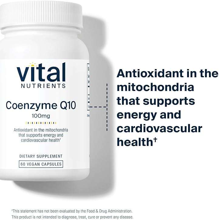 Vital Nutrients CoQ10 100mg - Vegan Supplement - CoEnzyme Q10 from Ubiquinone - Potent Antioxidant to Support Heart Health and Energy Levels* - Gluten, Dairy and Soy Free - Non-GMO - 60 Capsules - Image 6