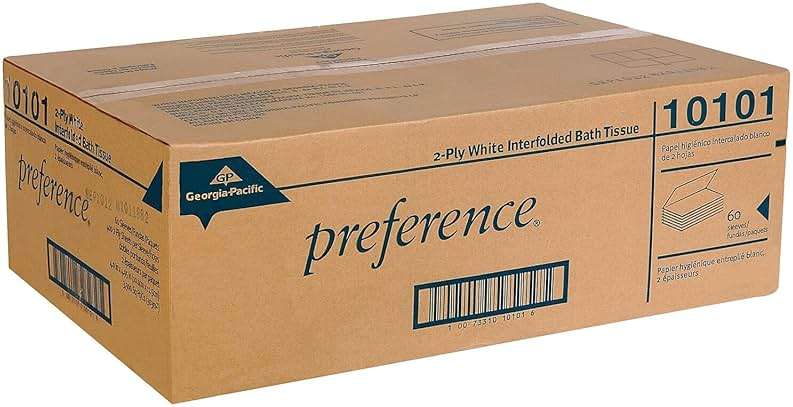 Preference 2-Ply Interfolded Toilet Paper by GP PRO (Georgia-Pacific), 10101, 400 Sheets Per Pack, 60 Packs Per Case, White - Image 8