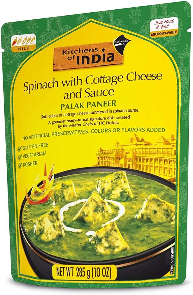 Kitchens Of India Ready To Eat Palak Paneer, Spinach & Cottage Cheese, 10-Ounce Boxes (Pack of 6) - Image 1