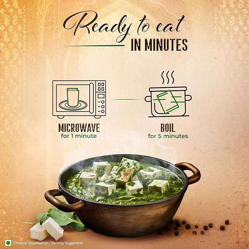 Kitchens Of India Ready To Eat Palak Paneer, Spinach & Cottage Cheese, 10-Ounce Boxes (Pack of 6) - Image 6