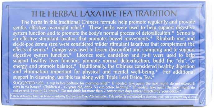 Triple Leaf Tea, Herbal Laxative, 20 Tea Bags (Pack of 6) - Image 2