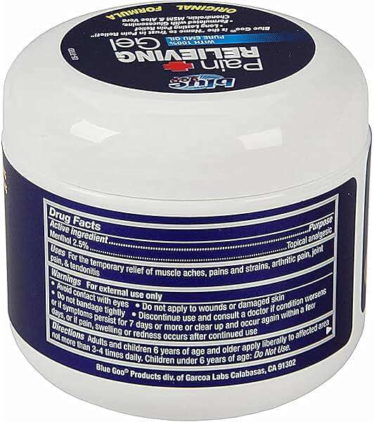 Blue Goo Pain Relieving Gel – Relief for Back, Neck, Muscle and Joint Pain, Fast-Acting Cooling and Soothing Relief with 100% Pure Emu Oil, 4 oz (1 Pack) - Image 7