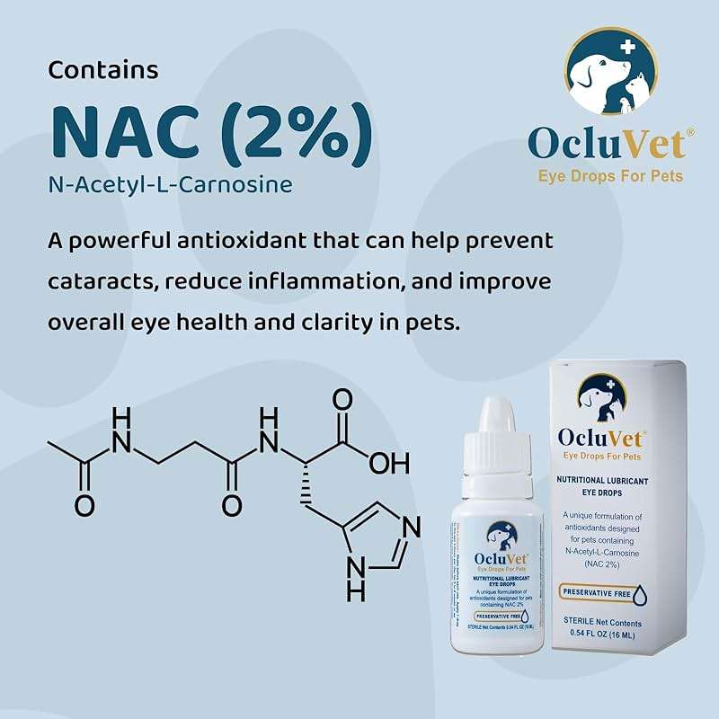 OcluVet Eye Drops for Pets | Clinically Studied Antioxidants for Pets | Made in the USA | Includes 2% N-Acetyl-L-Carnosine (NAC) | 16mL - Image 2