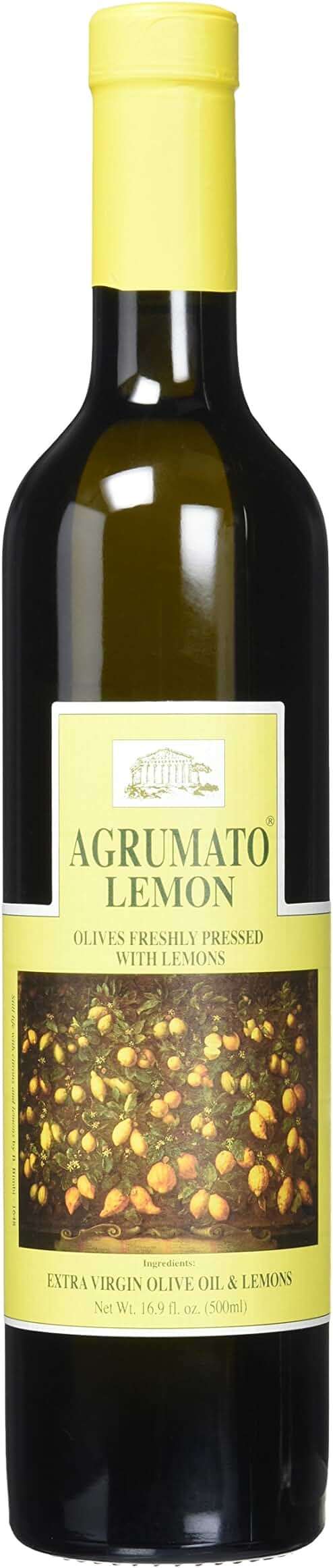 Agrumato Lemon Olive Oil, Cold Pressed Italian Extra Virgin with Fresh Citrus Peel, Small Batch Gourmet Finishing Oil for Salads Seafood Pasta Cooking, 16.9 Fl Oz - Image 1